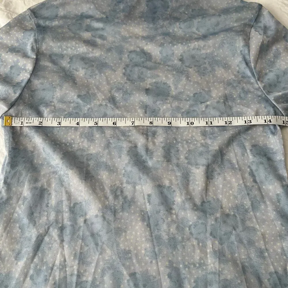 Free People Intimately Sheer Mesh Printed Baby Tee In Sky Combo Size L